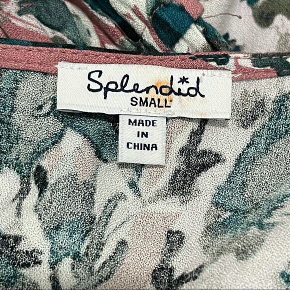 Splendid Faux Wrap Maxi Dress Pink Floral High Low Size Small - Picture 11 of 13